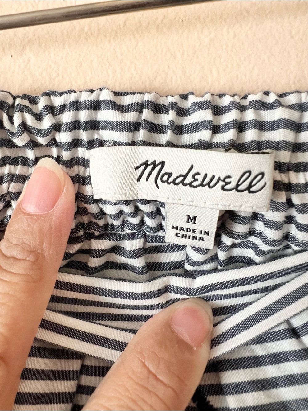 Madewell Black & White Geometric Stripe Midi Skirt - Picture 3 of 7